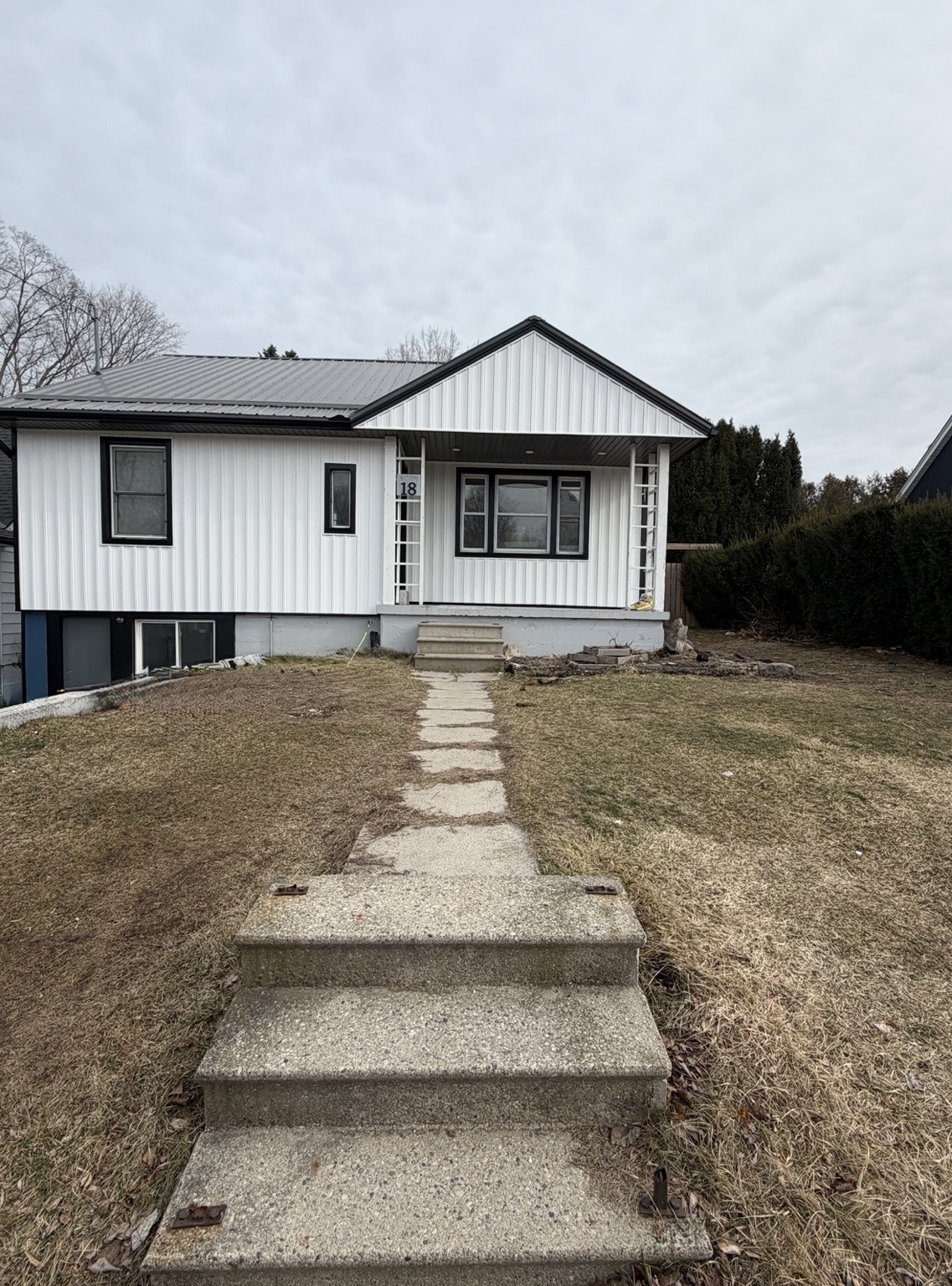 Tillsonburg exterior after renovation front walkway view
